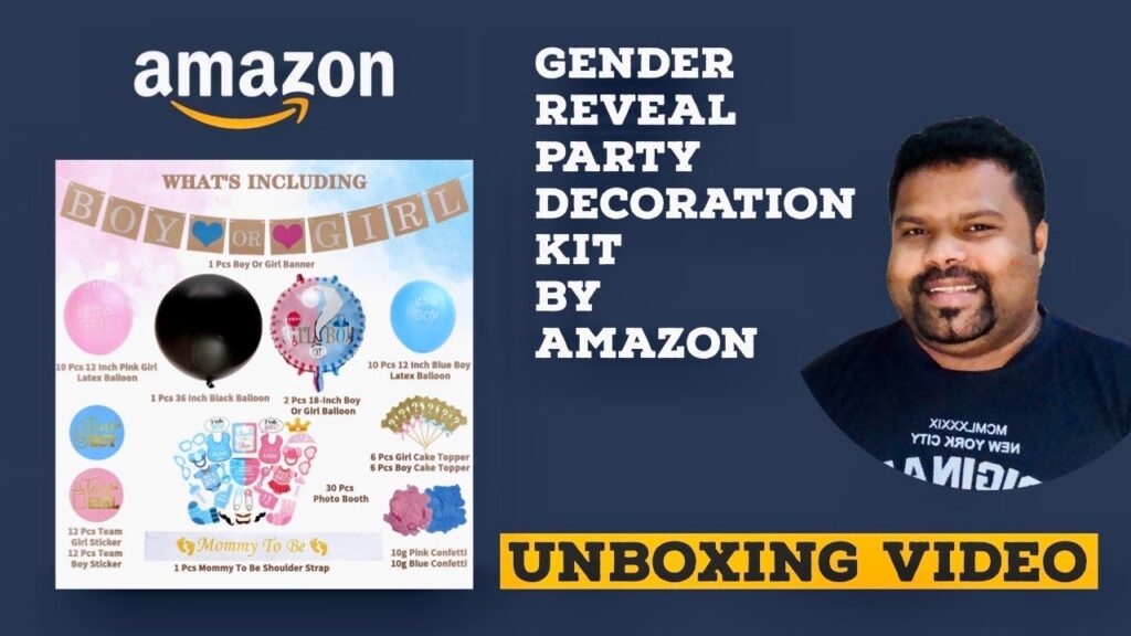 Vidéo gender reveal decorations kit