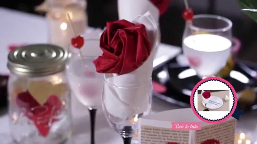 Vidéo decoration st valentin table