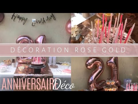 Vidéo decoration d anniversaire rose gold