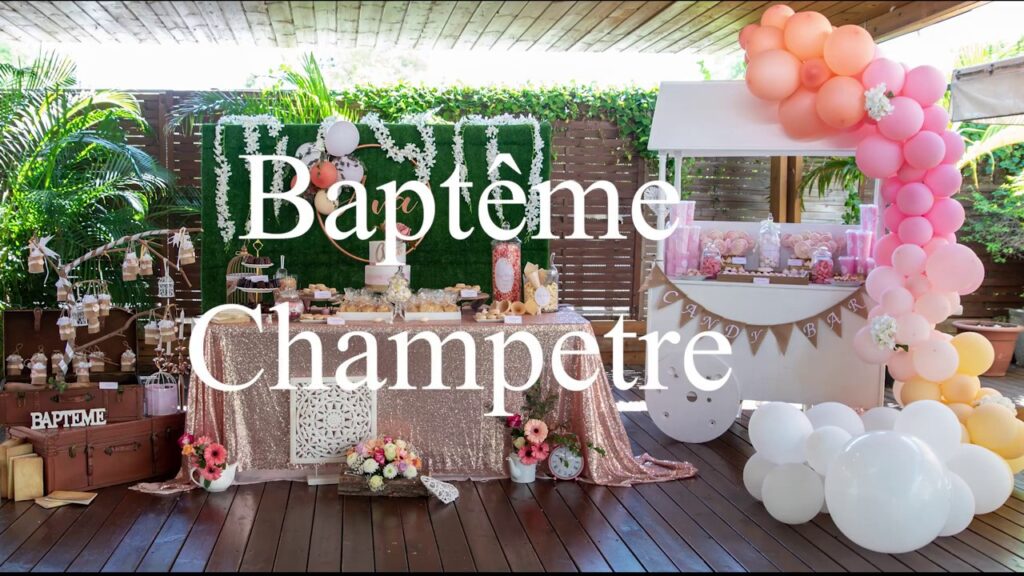 Vidéo decoration champetre bapteme fille