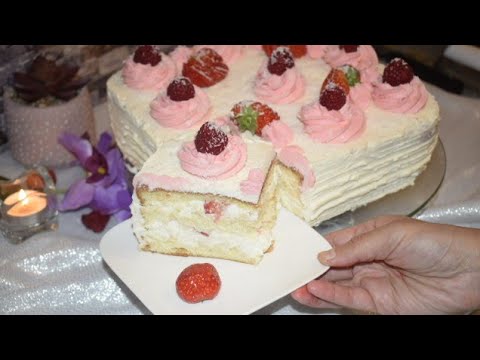 Vidéo decoration gateau framboise