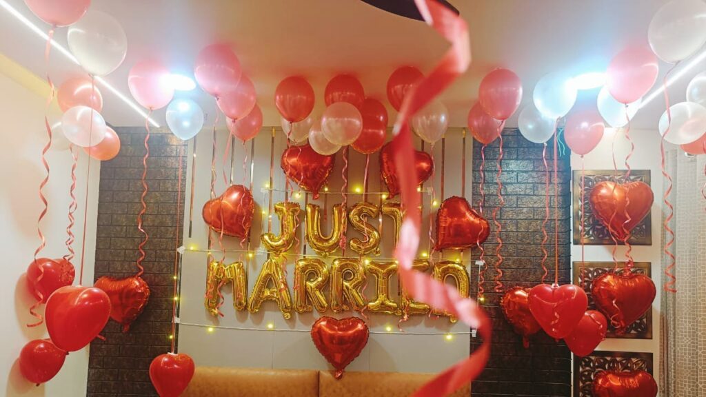 Vidéo just married decoration