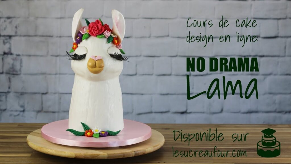 Vidéo decoration gateau lama