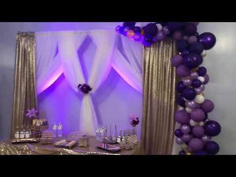 Vidéo purple party decorations