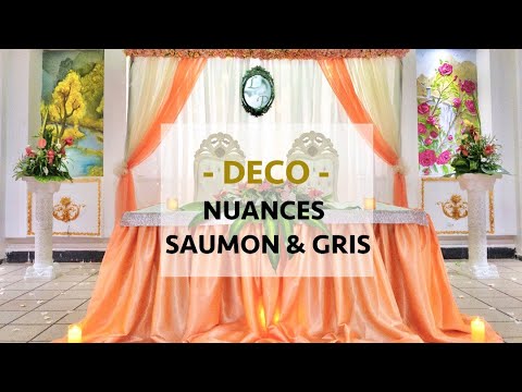 Vidéo decoration mariage saumon et argent