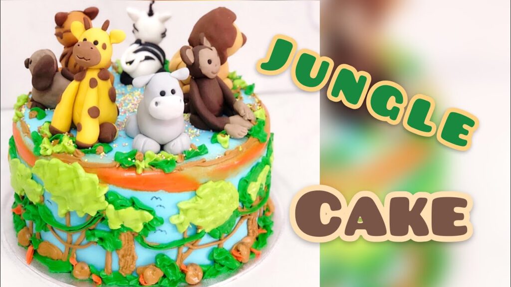 Vidéo decoration gateau animaux de la jungle